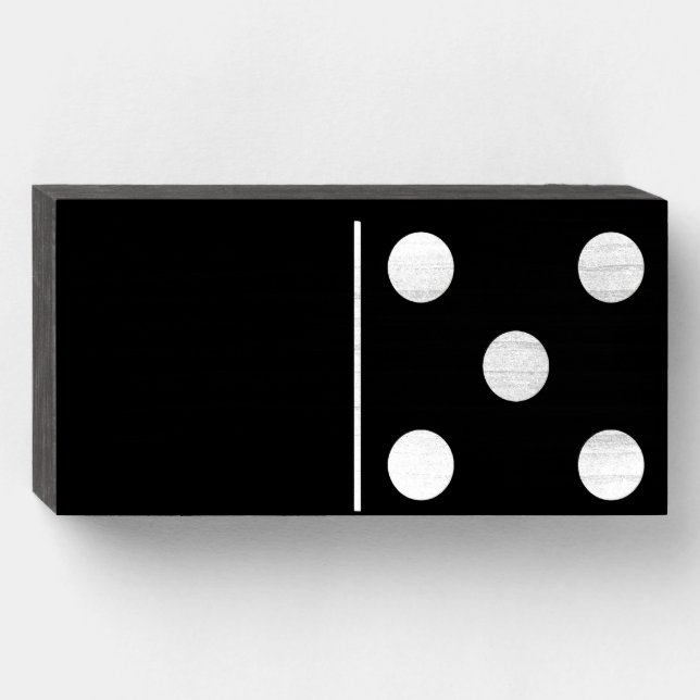 Blank Five Domino Black Wood Box Wall Art  (Front Horizontal)