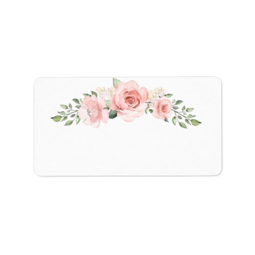 Blank Floral blush pink roses Label