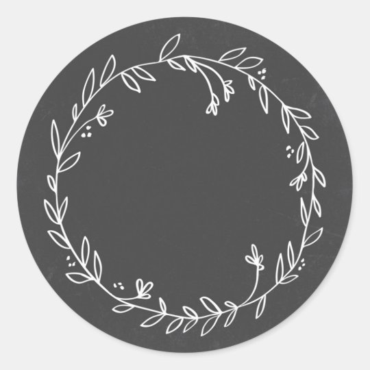 inch printable 3 stickers round You Sticker Thank Blank Floral Chalkboard  Wreath  Zazzle.com