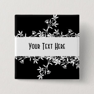 Blank Flower Label - Create Your Own Design Button