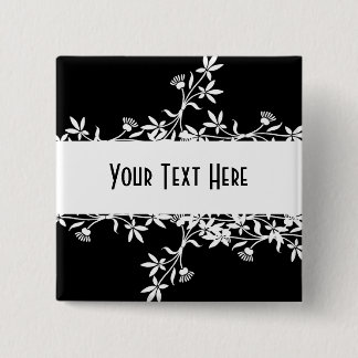 Blank Flower Label - Create Your Own Design Button