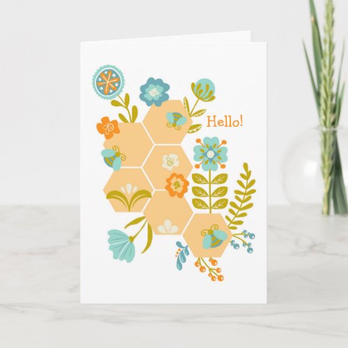 Blank Folksy Flowers Greeting Card _ CUSTOMIZE