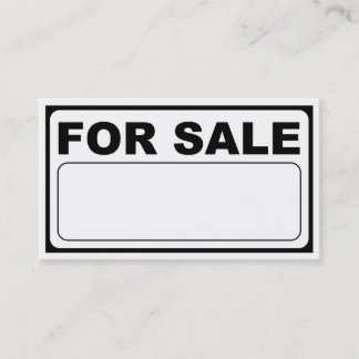 blank for sale sign business card