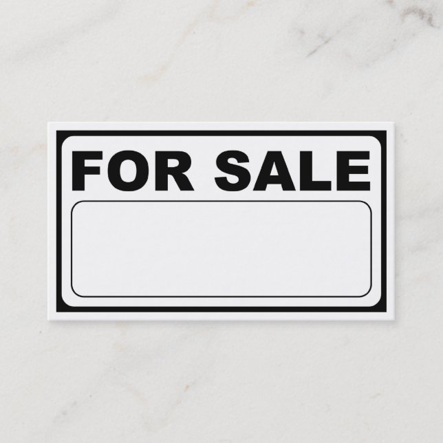 blank for sale sign business card (Front)