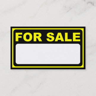 blank for sale sign business card