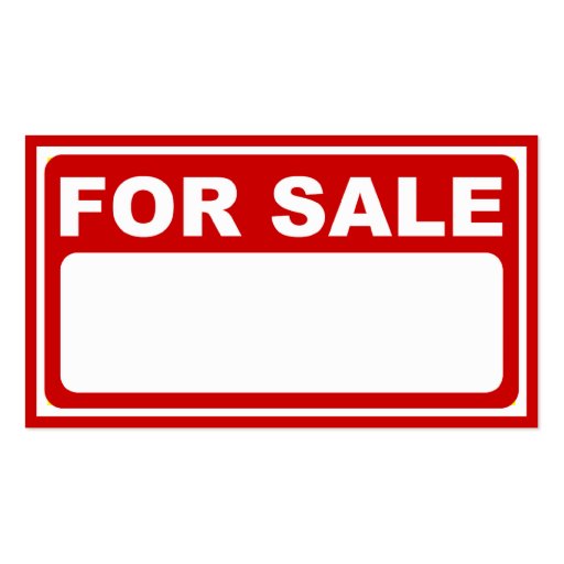 blank for sale sign Double-Sided standard business cards (Pack of 100 ...