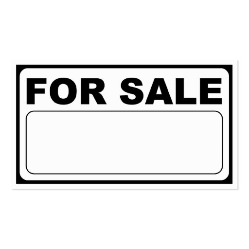 blank for sale sign Double-Sided standard business cards (Pack of 100 ...