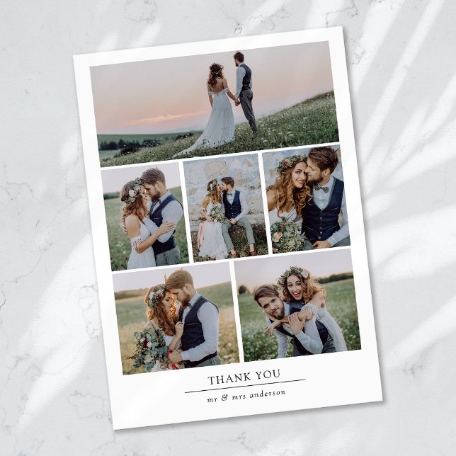 Blank for Your Message Personalized Photo Wedding Thank You Card (Creator Uploaded)