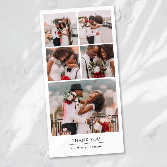 Blank for Your Message Personalized Photo Wedding Thank You Card (Creator Uploaded)