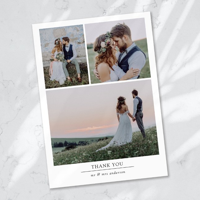 Blank for Your Message Personalized Photo Wedding Thank You Card (Creator Uploaded)