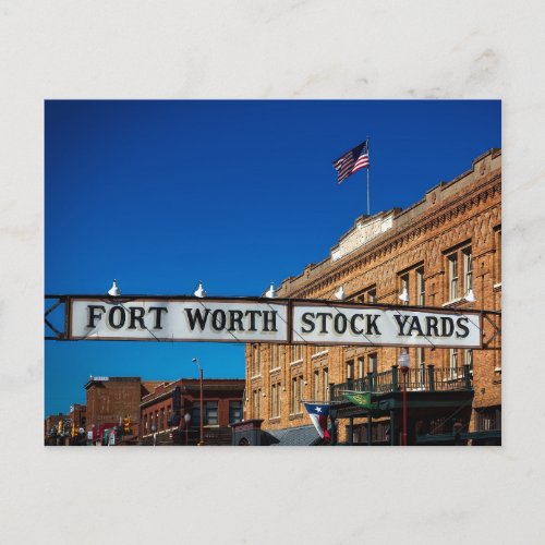 Blank Fort Worth Stockyards Texas Historic Cowtown Postcard