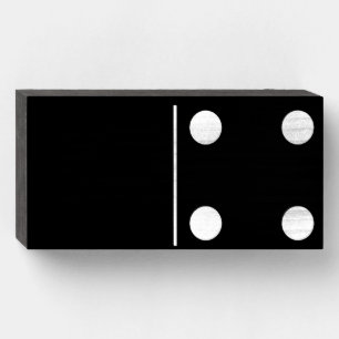 Blank Four Domino Black Wood Box Art