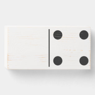 Blank Four Domino White Wood Box Wall Art
