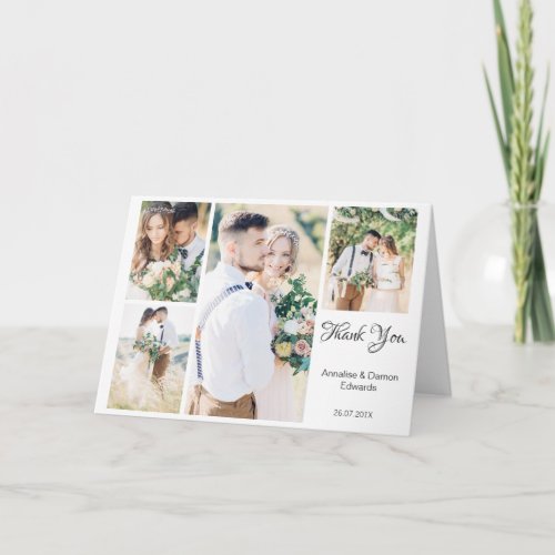Blank Four Photo Wedding Folding Thanbk You Card