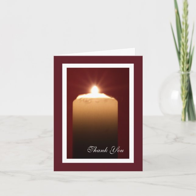 Blank Funeral Thank You Note Card -- Candle (Front)
