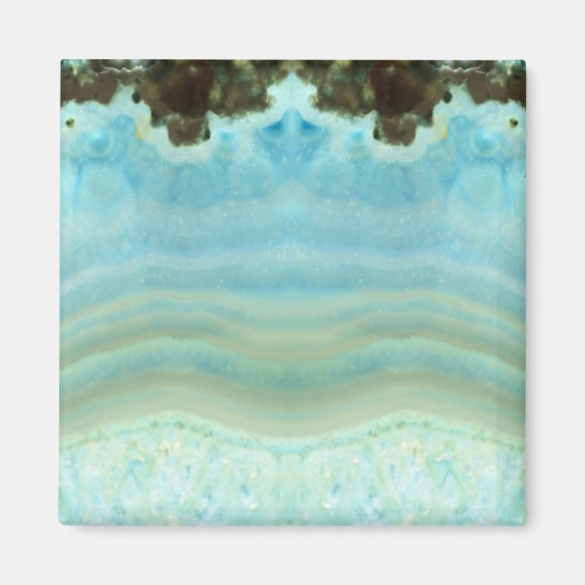 Blank Glamorous Blue Crystal Save The Date Magnet (Front)