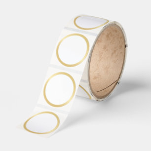 Blank Gold and White Classic Round Sticker