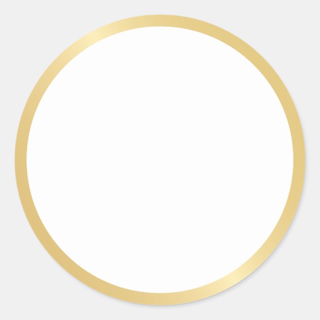 Blank Gold and White Classic Round Sticker