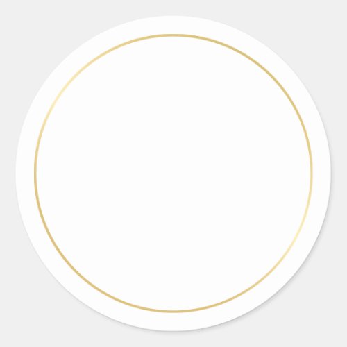 Blank Gold and White Classic Round Sticker