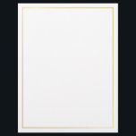 Blank Gold and White Letterhead<br><div class="desc">Blank Letterhead features gold border with white blank space.

Please Note: The foil details are simulated in the artwork. No actual foil will be used in the making of this product.</div>