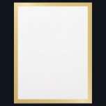 Blank Gold and White Letterhead<br><div class="desc">Blank Letterhead features gold border with white blank space.

Please Note: The foil details are simulated in the artwork. No actual foil will be used in the making of this product.</div>