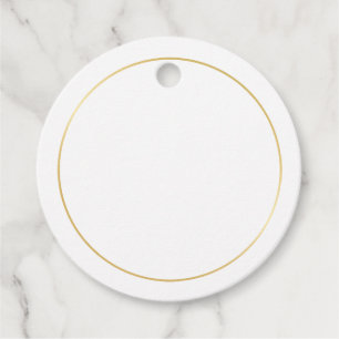 Blank Gold and White Wedding Favor Tags