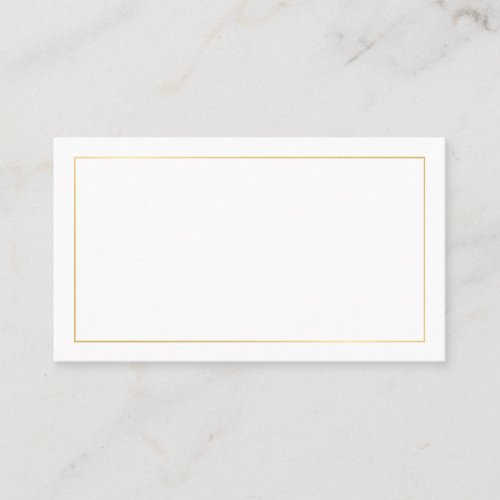 Blank Gold and White Wedding Place Card