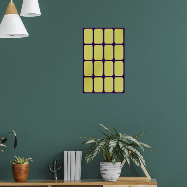 Blank Gold Bars Glass Poster (Living Room 1)