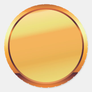 Blank gold template |Add your text |Modern Stamp Classic Round Sticker