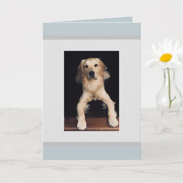 Blank Golden Retriever Greeting Card. Card (Small Plant)