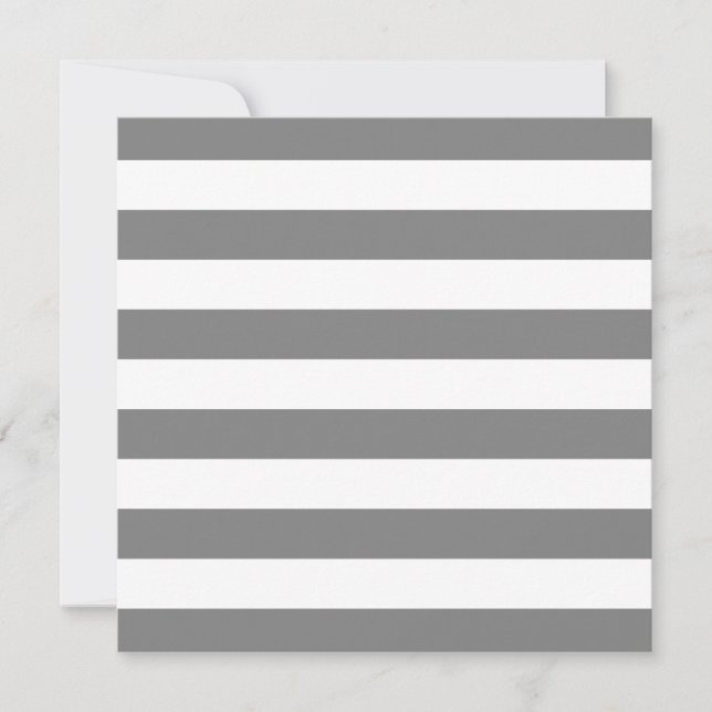 Blank Gray and White Stripes Invitation (Front)