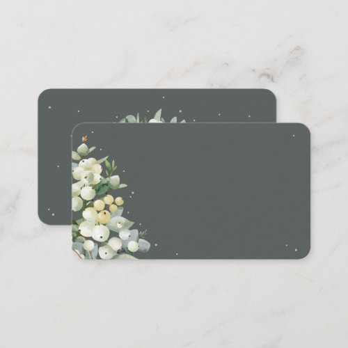 Blank Gray Green SnowberryEucalyptus Wedding Flat Place Card