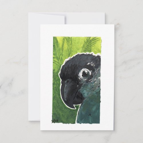 Blank _ Green Cheek Conure Watercolor Thank You Card