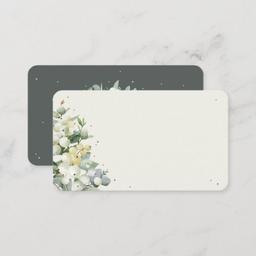 Blank GreenCream SnowberryEucalyptus Wedding Place Card