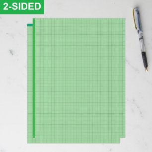 Blank Green Graph Paper Sheets (Inch Grid Squares)