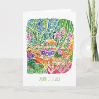 Blank Greeting Card Colorful Desert