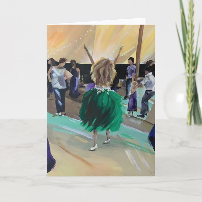 Blank Greeting Card Dancing Wedding Girl Painting  (Front)