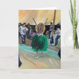 Blank Greeting Card Dancing Wedding Girl Painting