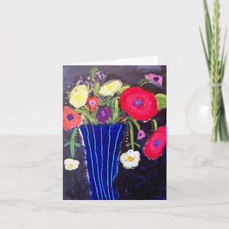 Blank greeting card - Flowers in vase