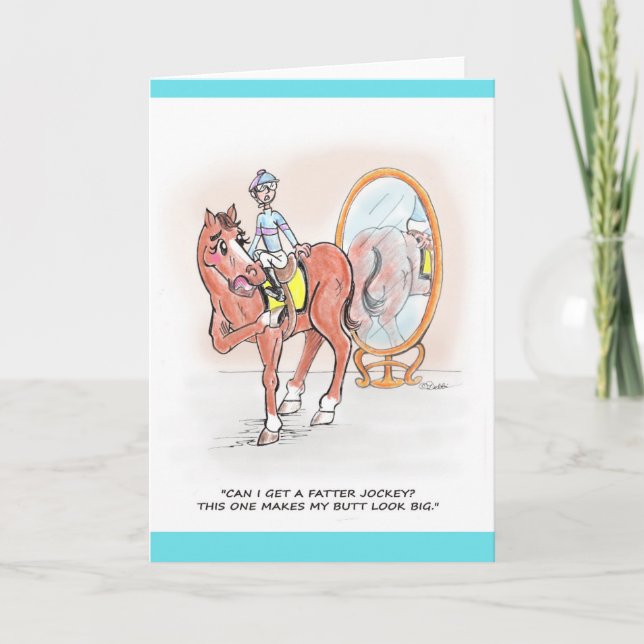 Blank Greeting Card Horseracing Humor (Front)