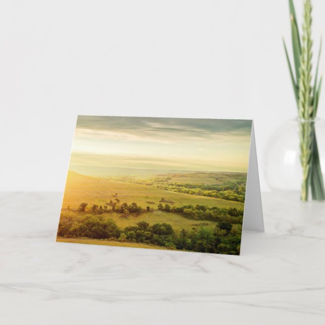 Blank Greeting Card - Kansas Flint Hills (Front)