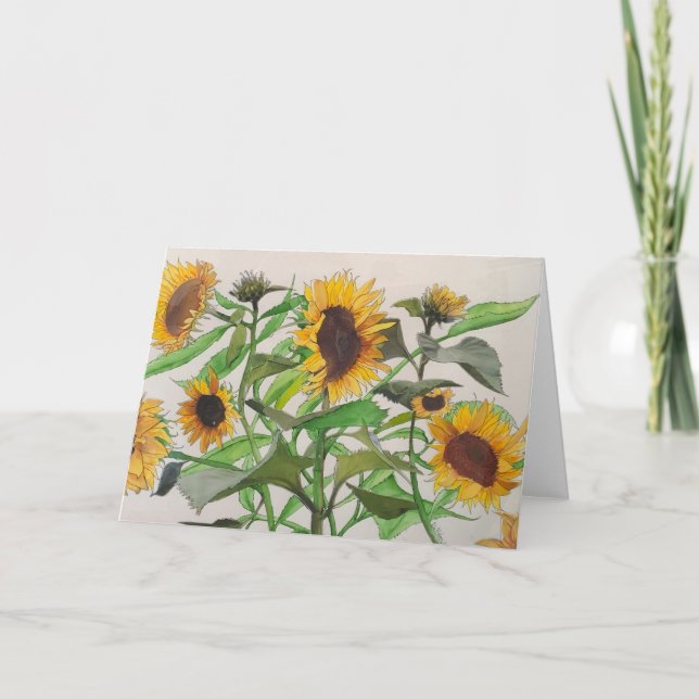Blank Greeting Card Sunflowers (Front)