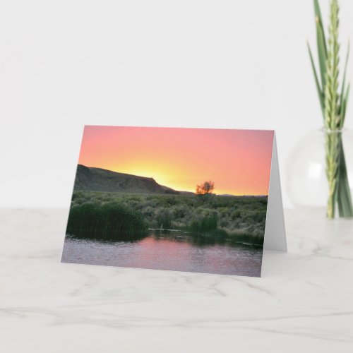 Blank Greeting Card with Desert Sunset photo