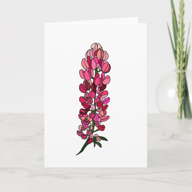 Blank greeting card with lupin design (Front)