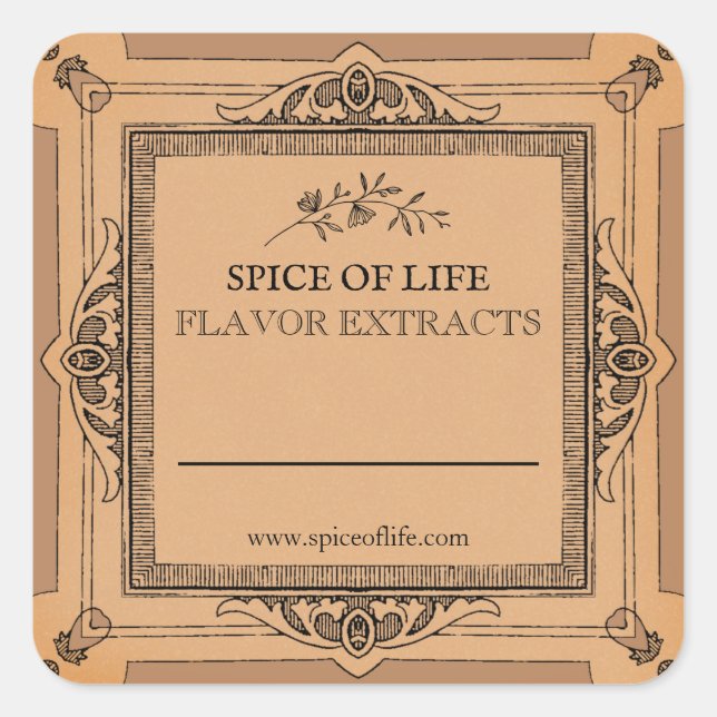 Blank Handmade Flavor Extract Labels (Front)