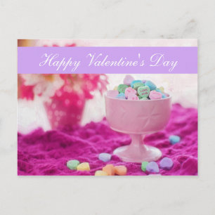 Blank - "Happy Valentine's Day" Candy Heart Holiday Postcard
