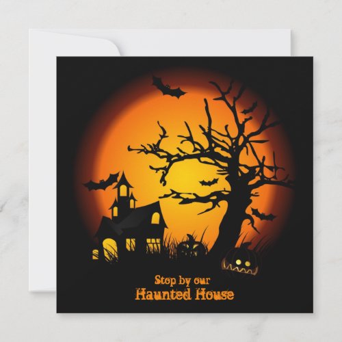 Blank Haunted House Halloween  Invitations