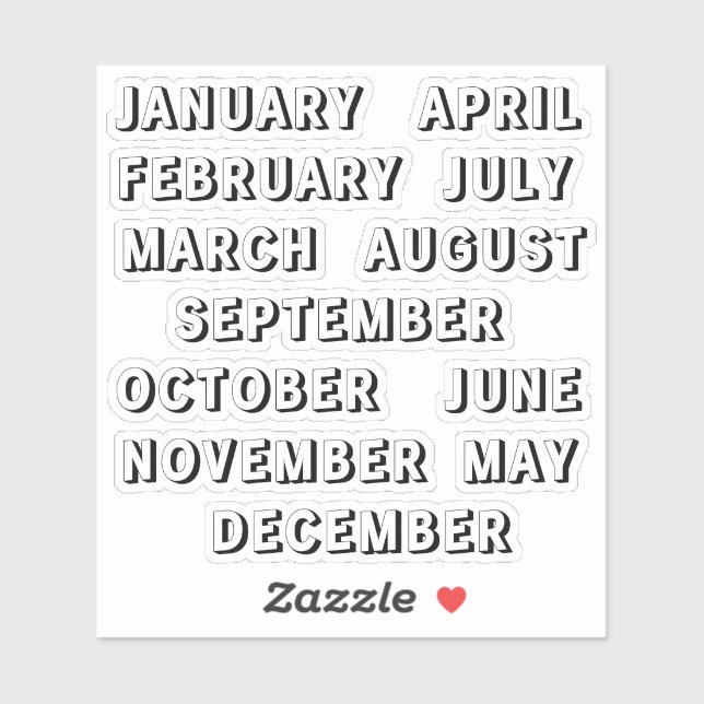Blank Headings Monthly Headers Script Bujo Planner Sticker (Sheet)