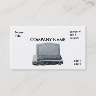 blank headstone business card