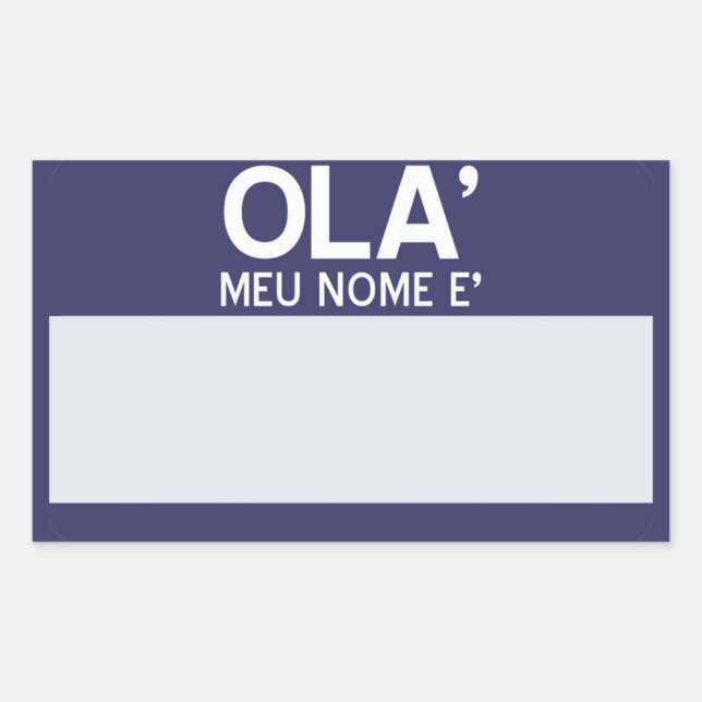 Blank Hello My Name Is ... Customizable Rectangular Sticker (Front)